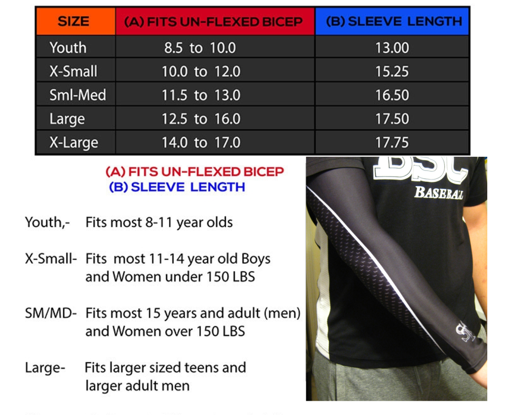 sleeve sizing chart SST Baseball